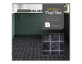 Dark Square Self Adhesive Vinyl Floor Tiles | 5 Pack Glossy Peel & Stick Floorin