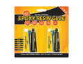 Epoxy Glue 6 Pc Set 5 Min Rapid Clear Resin & Hardener Heavy Duty Metal Wood Glass
