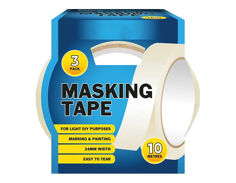 3 Pc Masking Tape Set 10m Rolls Painting Decorating Clean Edge DIY Decorators Tape
