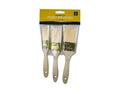 3 x Paint Brush Set Assorted Sizes 1" 1.5" 2" Wood Handle Synthetic Bristles DIY