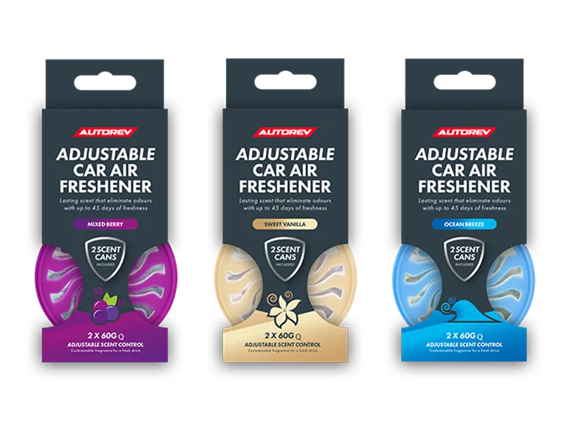Adjustable Car Air Freshener 2 Pack Long Lasting Odor Eliminator Cans Assorted