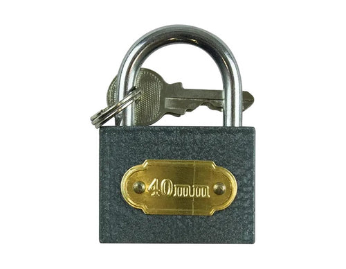 40mm Cast Iron Padlock Heavy Duty Security Lock With 2 Keys Shed Gate Locker Tool