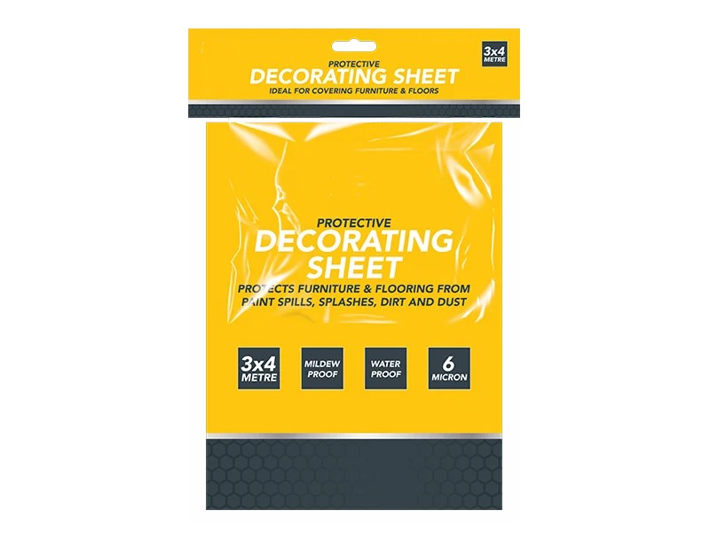 3x4m Protective Plastic Decorating Sheet Waterproof Dust Sheet Paint Cover