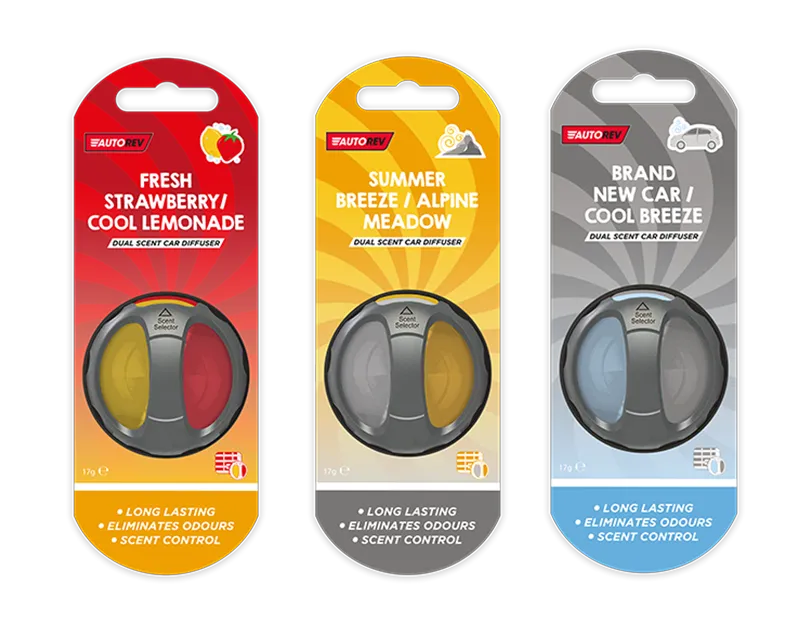 Car Diffuser Dual Scent Air Freshener Pack – Long Lasting Vent Clip Odour