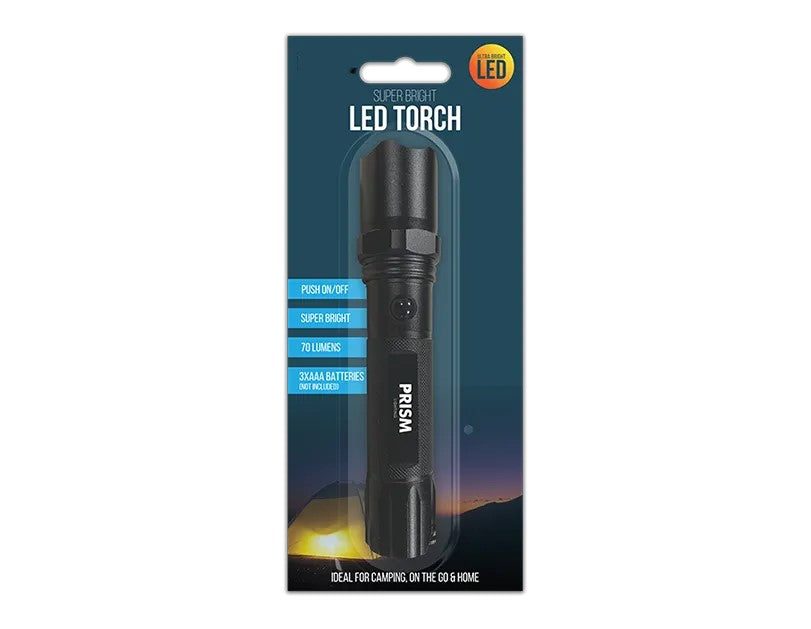 Super Bright Aluminium LED Torch Flashlight 70 Lumens Camping Work Light Portabl