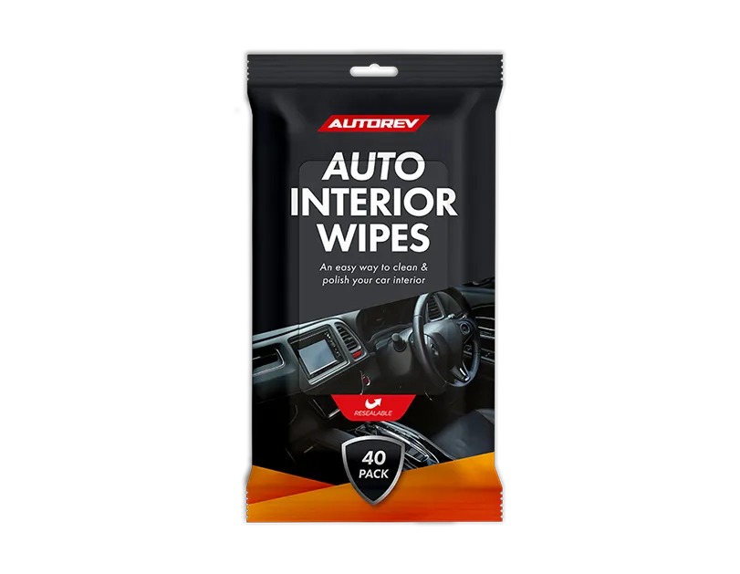 Auto Interior Cleaning Wipes 40 Pack Resealable Pouch Car Polish & Dusting Cloth