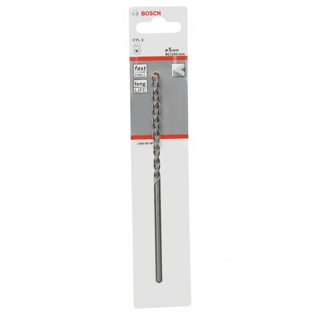 Robert Bosch CYL-3 Concrete Drill Bits 5.0 x 90 x 150mm Carbide Masonry