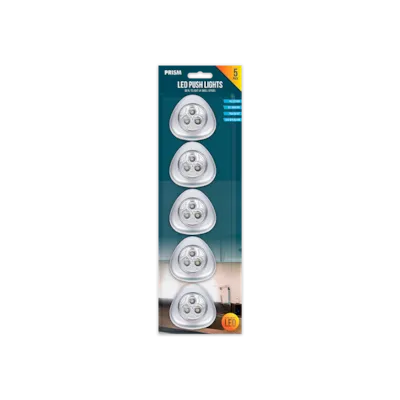 5 Pack LED Push Lights Battery Operated Under Cabinet Stick On Spot Touch Light