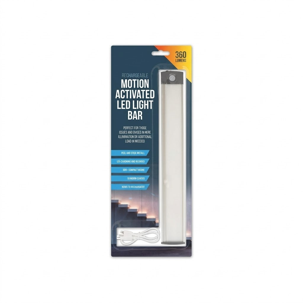 Rechargeable LED Motion Sensor Light Bar Under Cabinet Strip Light USB-C Magnetic