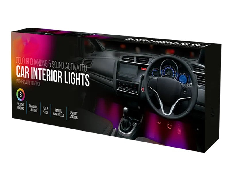 RGB LED Car Interior Atmosphere Lights - Sound Activated Strip Neon Footwell Kit