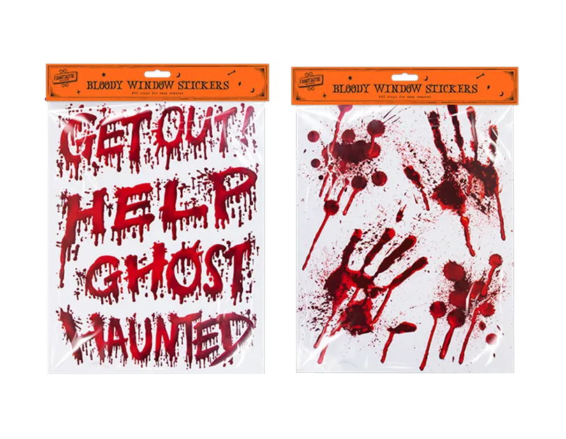Halloween Blood Window Stickers PVC Vinyl Splatter Decals Glass Door Clings Decor