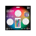 LED Colour Changing Lights 3 Pack Submersible Puck Lights with Remote Control