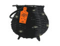 Halloween Light Up Cauldron LED Wicker Effect Kettle Prop Trick Or Treat Bucket