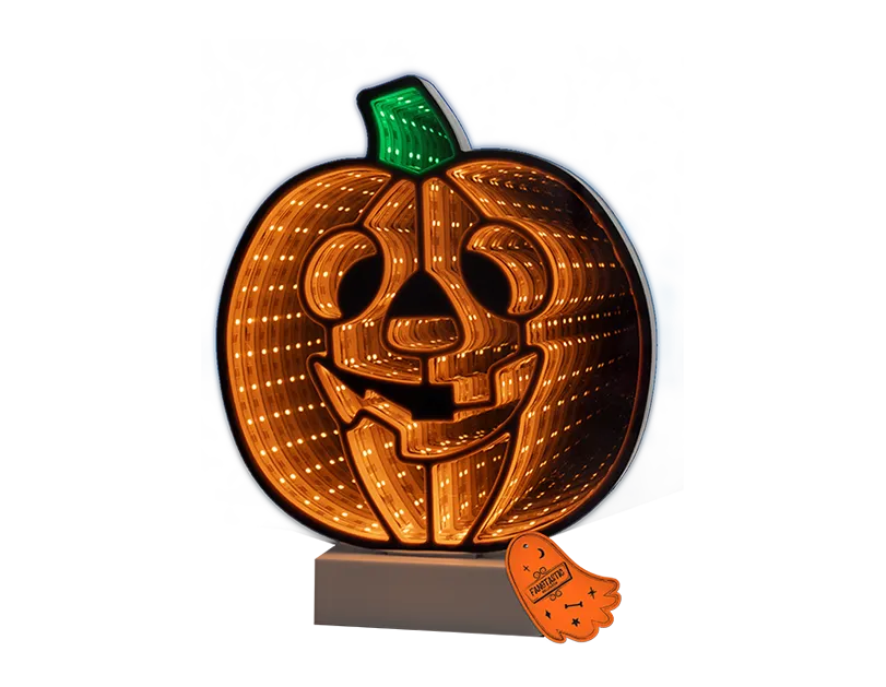 LED Infinity Light Pumpkin Halloween Decor Battery Operated Lamp 25cm x 21cm