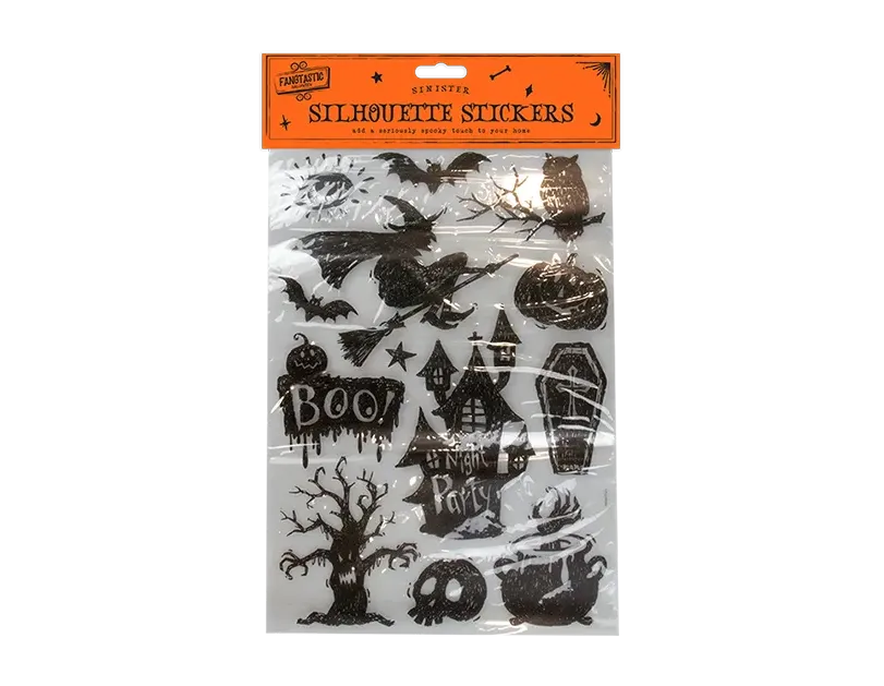 Halloween Silhouette Wall Stickers Clear Sheet Decals Spooky Window Clings Decor