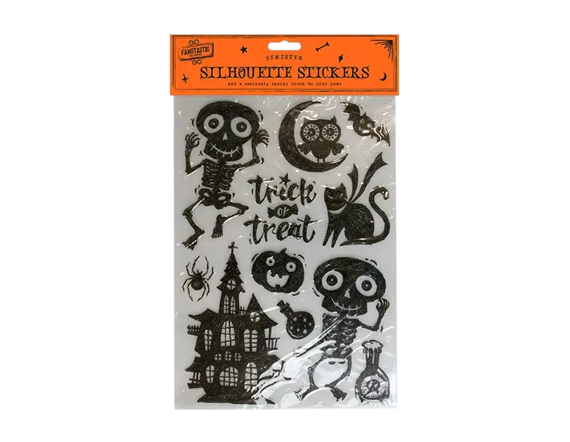 Halloween Silhouette Wall Stickers Clear Sheet Decals Spooky Window Clings Decor
