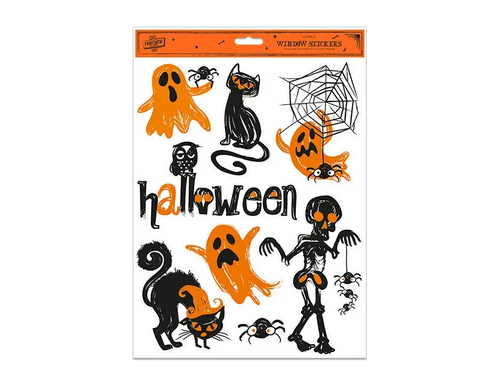 1 x Halloween Spooky Window Stickers Assorted Design Party Decor 6-8 Pcs