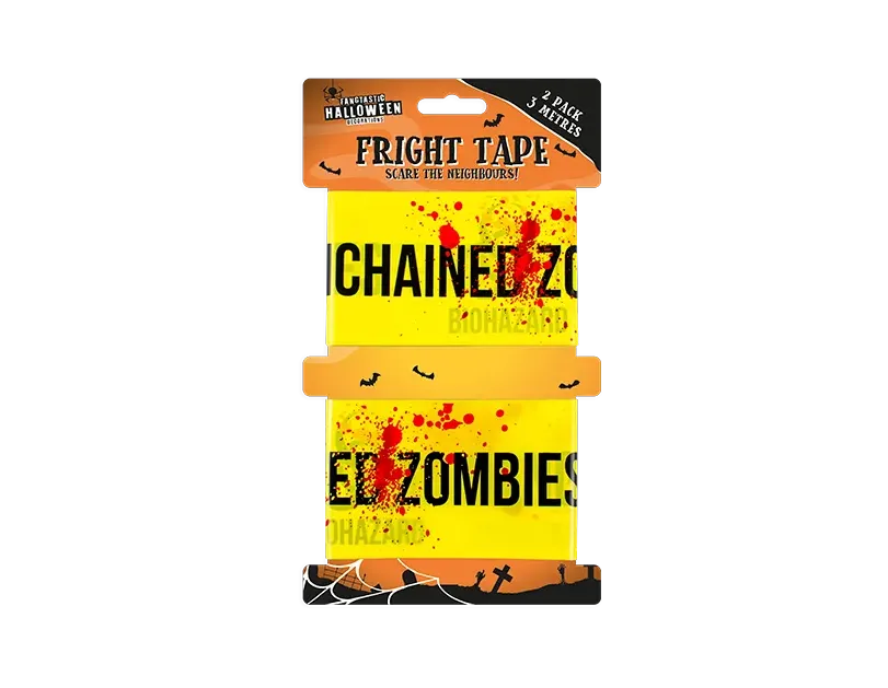 Halloween Fright Tape 2 Pack Caution Barrier Keep Out Zombie Party Decoration 3m
