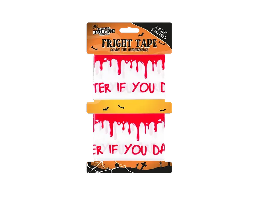 Halloween Fright Tape 2 Pack Caution Barrier Keep Out Zombie Party Decoration 3m