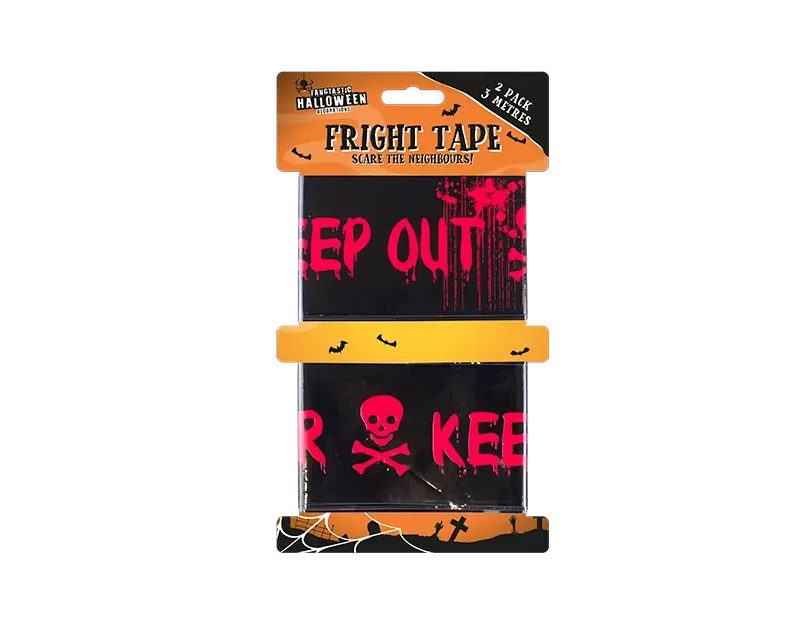 Halloween Fright Tape 2 Pack Caution Barrier Keep Out Zombie Party Decoration 3m