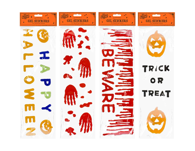Halloween Gel Window Stickers Clings Removable Decor Spooky Glass Door Party Dec