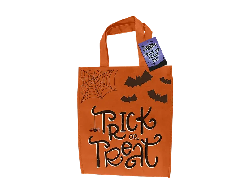 Halloween Trick Or Treat Bag Polyester Candy Tote Sack Spooky Party Prop Bucket